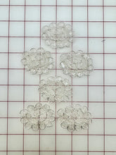 Metallic Applique - Silver Metallic Sequined Lace Flower Shapes